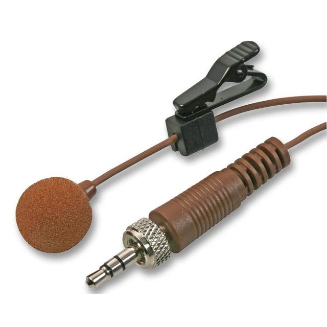 Lavalier Microphone with 3.5mm Locking Jack Plug, Brown