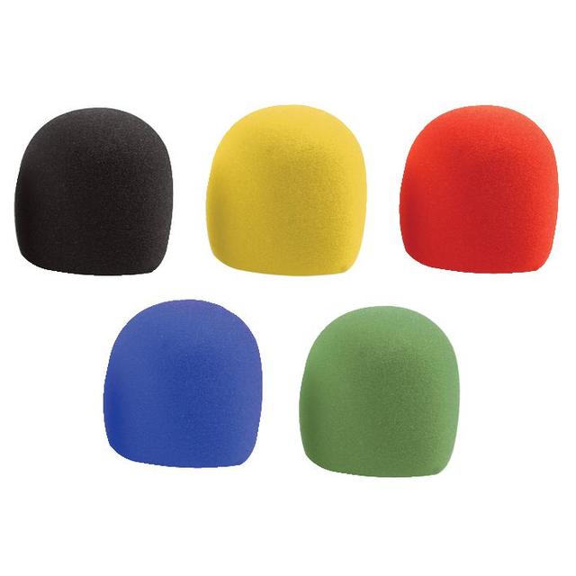 5 Pack of Microphone Windshields, Assorted Colours