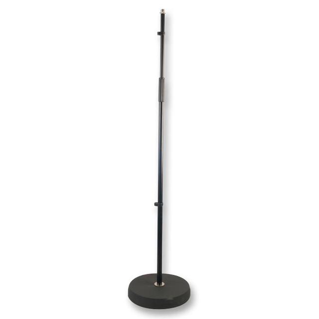 Round Base Adjustable Microphone Stand, Black