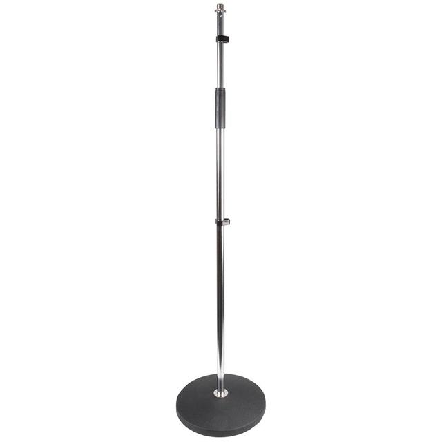 Round Base Adjustable Microphone Stand, Chrome