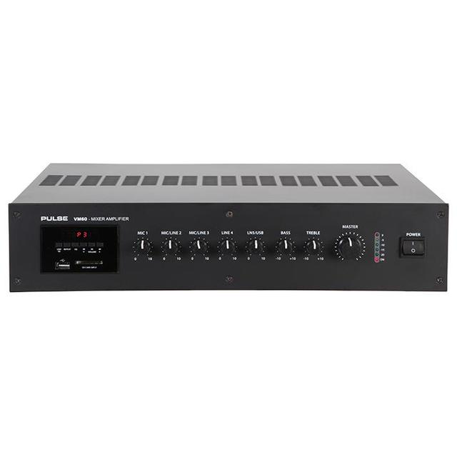 60W 100V Line Mixer Amplifier With USB/SD Media Player
